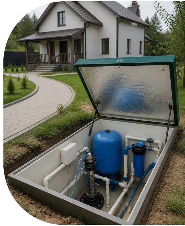 Автономное водоснабжение дома в Рославле от 154140 р. | АПаруса-Рлв